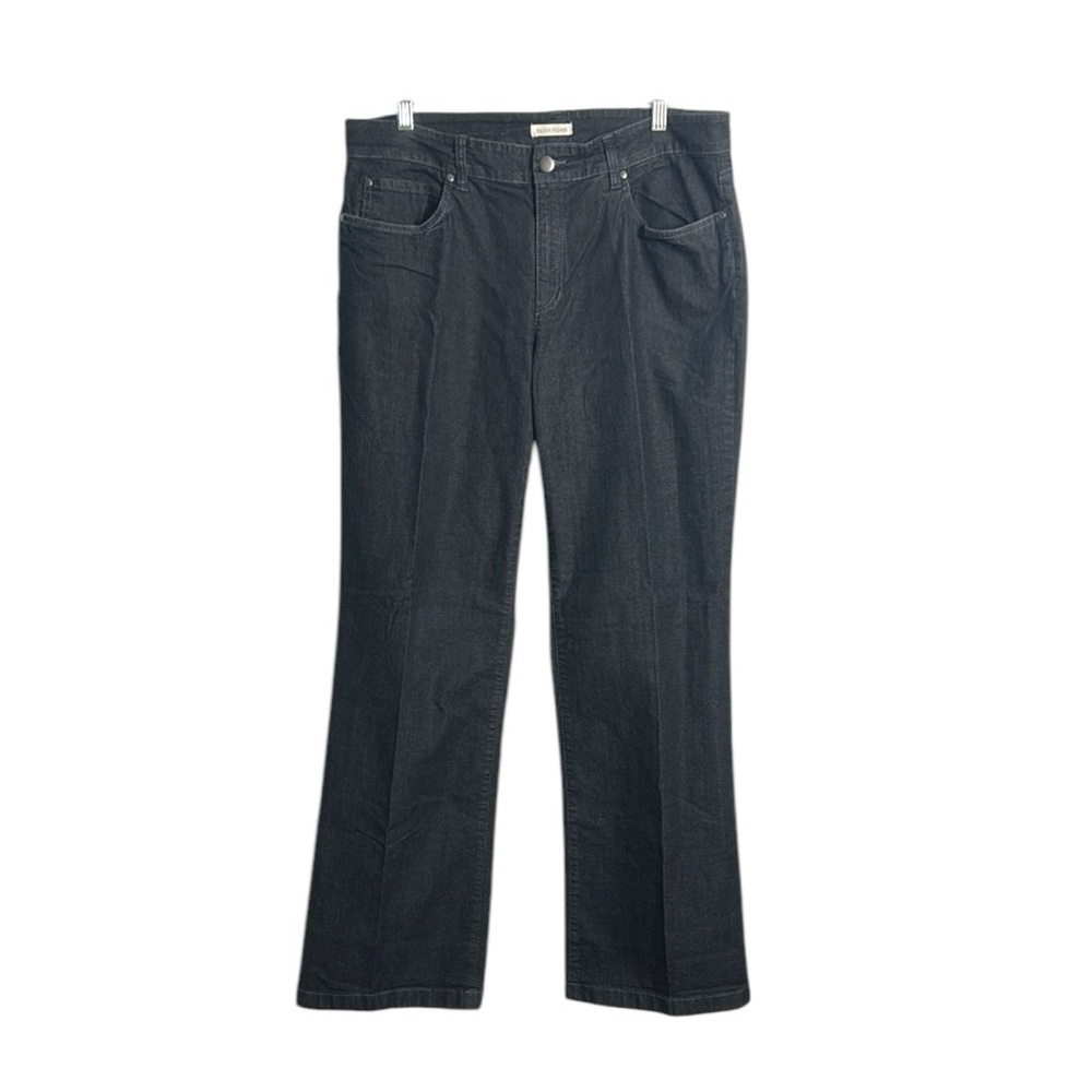 Eileen Fisher‎ Organic Cotton Straight Leg Gray Black Jeans Size 12